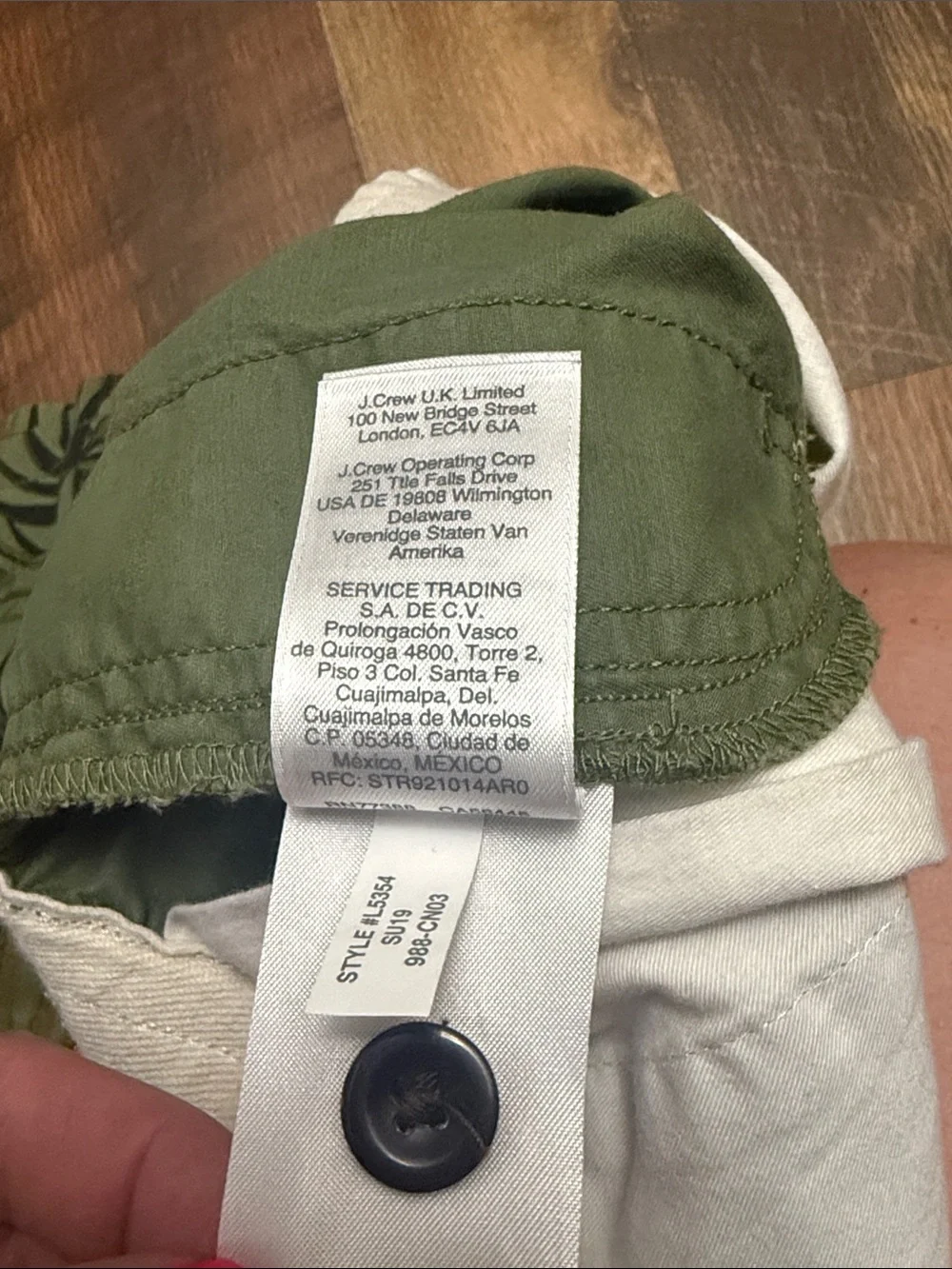 J.Crew Factory Palm Print Pull-On Shorts Large Olive Green Stretch Cotton